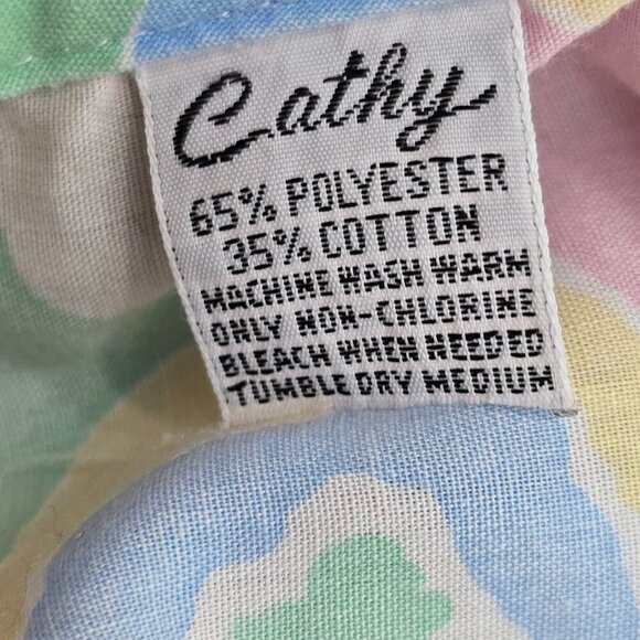 Vintage 80s 90s Cathy MultiColor  Floral Pearl Snap House Dress Nightgown Duster - Picture 9 of 9